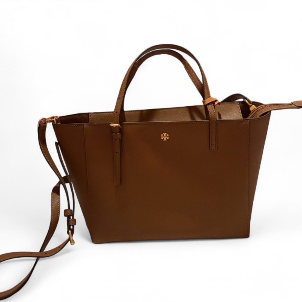 Tory Burch Robinson Small Tote Tan/Cardamom - Picture 2 of 7